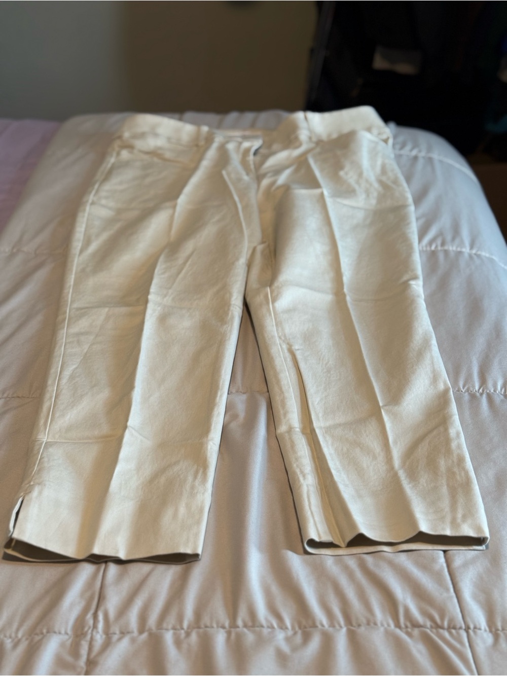 Banana Republic Cream Cropped Ankle Pants